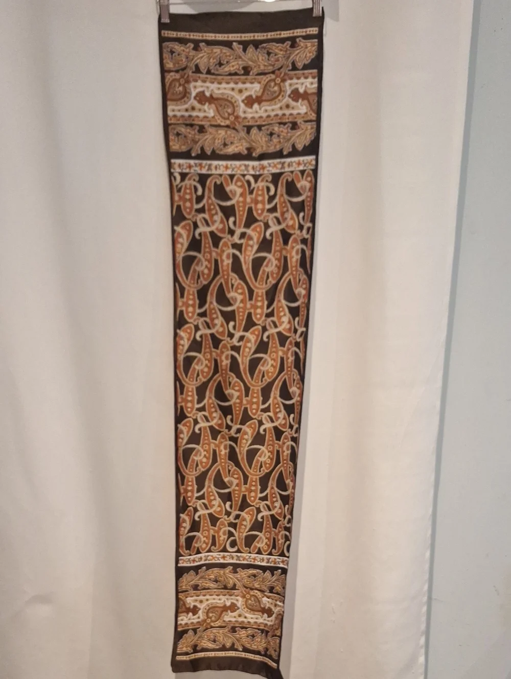 Chocolate Brown & Rust Paisley Scarf
